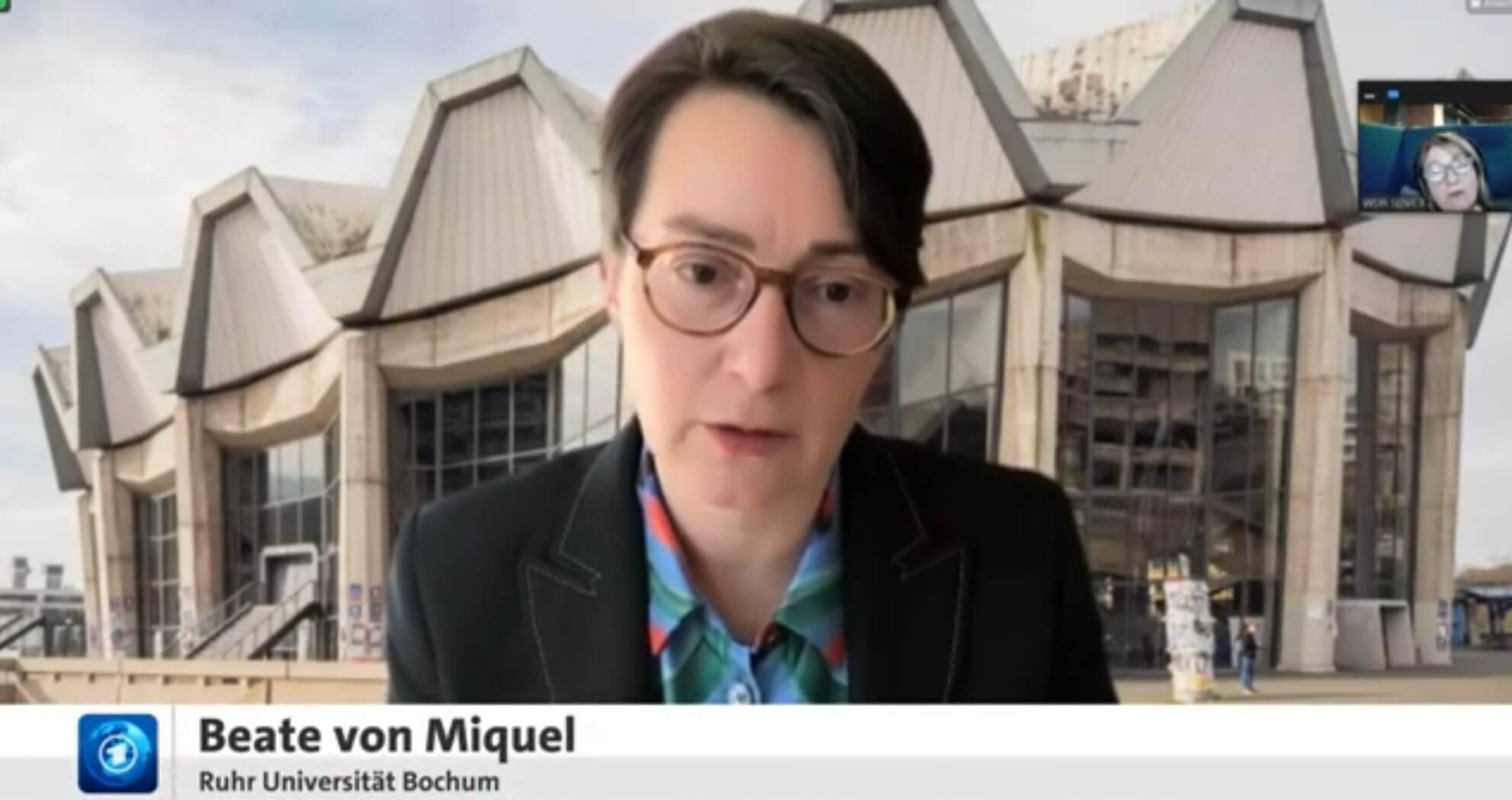 Projektleiterin Beate in der Tagesschau